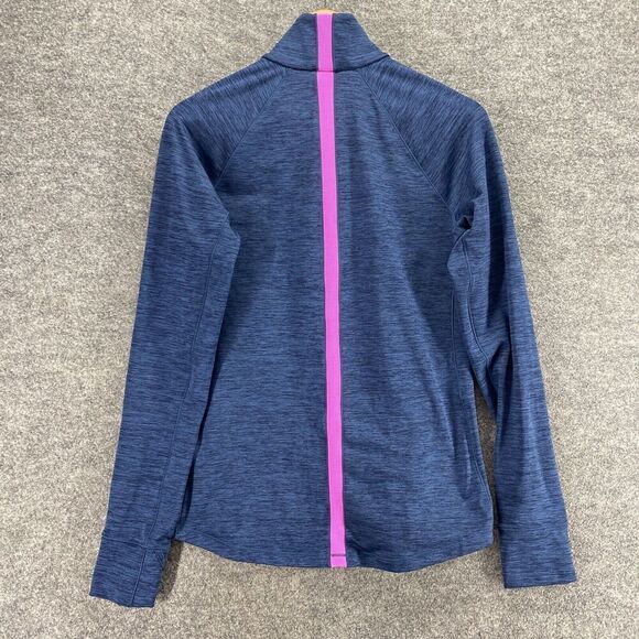 Under Armour Activewear Top Women L Large Blue High Neck Zipper Cold Gear Solid - Picture 2 of 9
